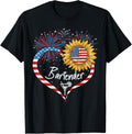 Patriotic Bartender July 4Th American Flag Sunflower Heart