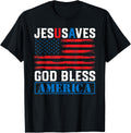 Jesus Saves Usa God Bless America Vintage Grunge Flag