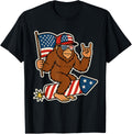 Bigfoot Merica Rock Patriotic American Flag 4Th Of July