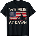 Fathers Day We Ride At Dawn Mens Lawnmower Usa Flag Mowing