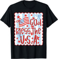 God Bless The Usa American Flag Coquette Bow 4Th Of July
