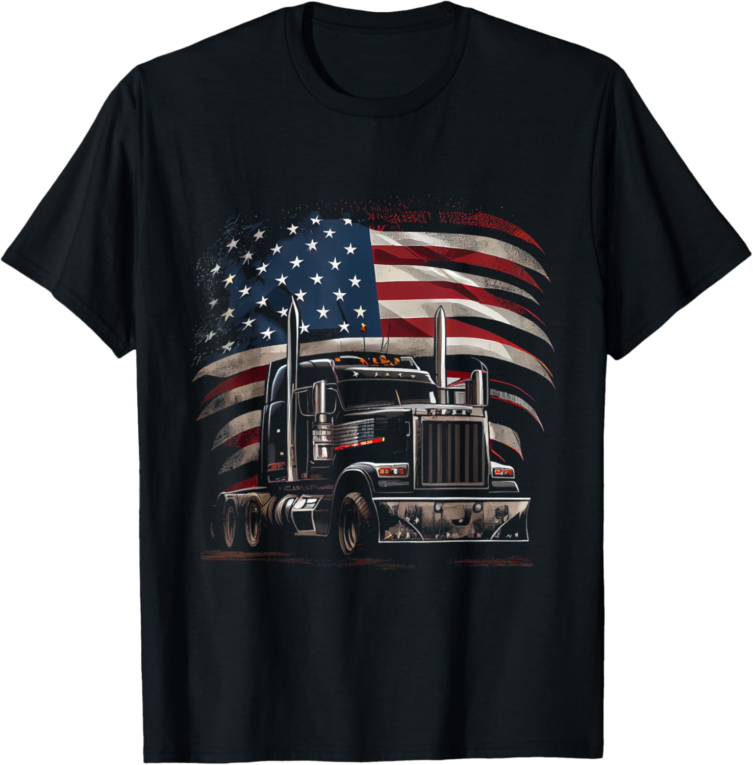 Us American Flag Trucker Truck Driver Gift