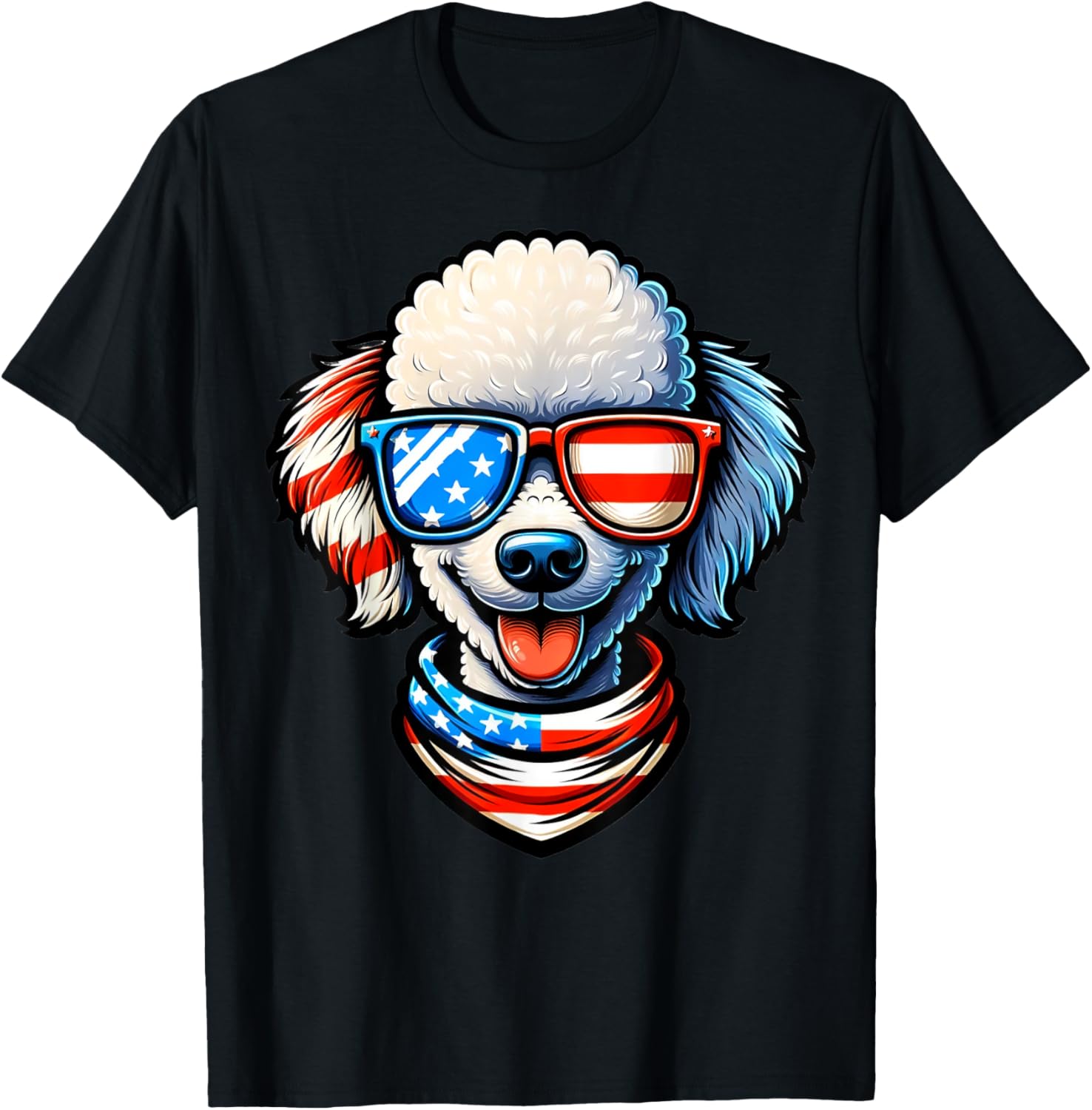 Poodle Dog Wearing Usa Flag Sunglasses Patriotic 4Th Of July