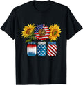 America Sunflower Usa Flag 4Th Of July