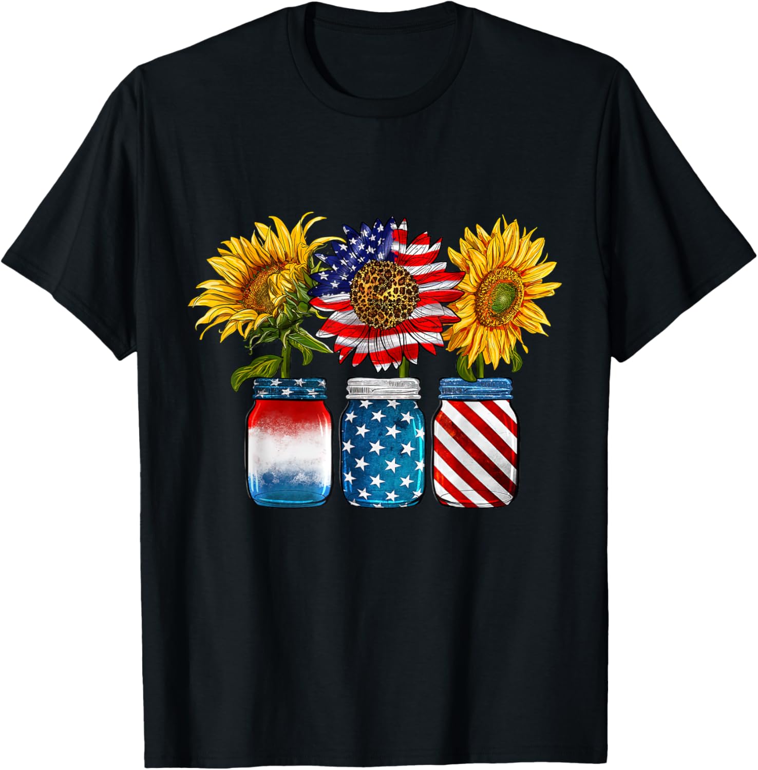 America Sunflower Usa Flag 4Th Of July