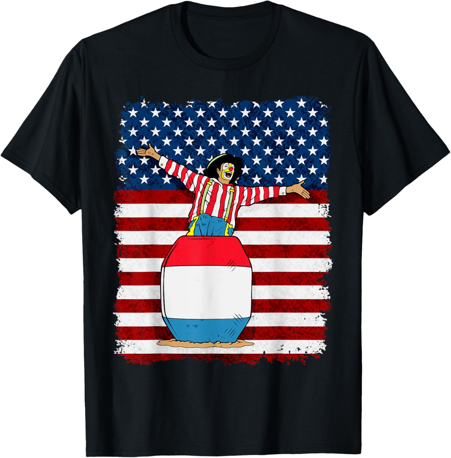 Rodeo Clown On American Flag Patriotic
