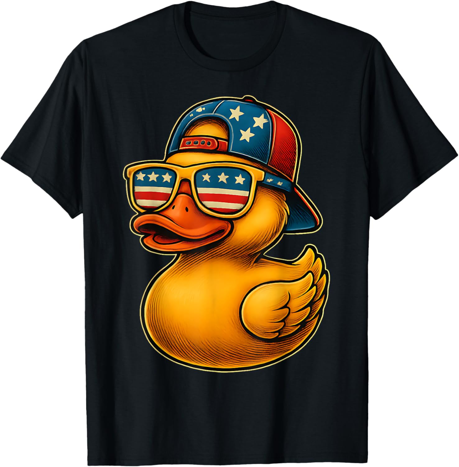 Cute Rubber Duck With Sunglasses Usa Flag Duckie 4Th Of July
