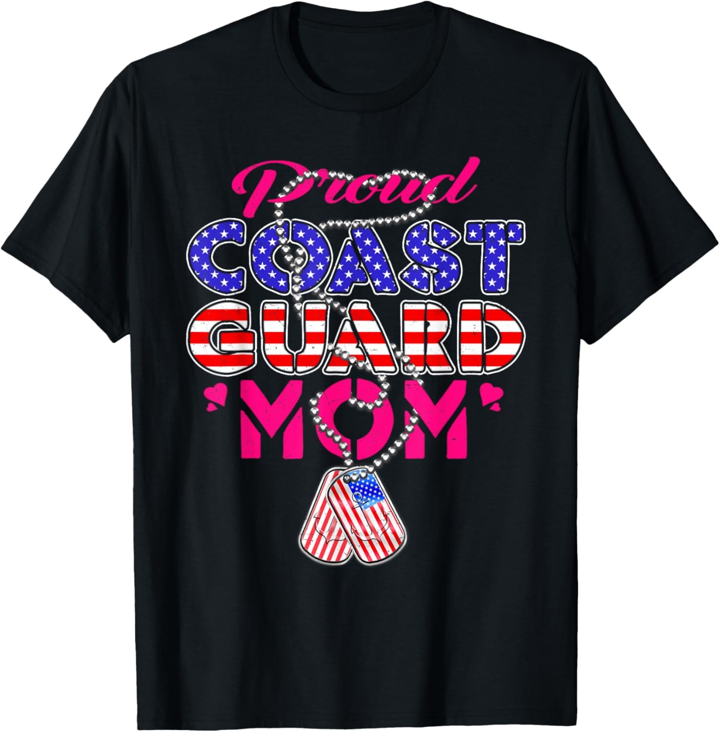 Proud Us Coast Guard Mom Shirt Usa Flag Military Mother Gift