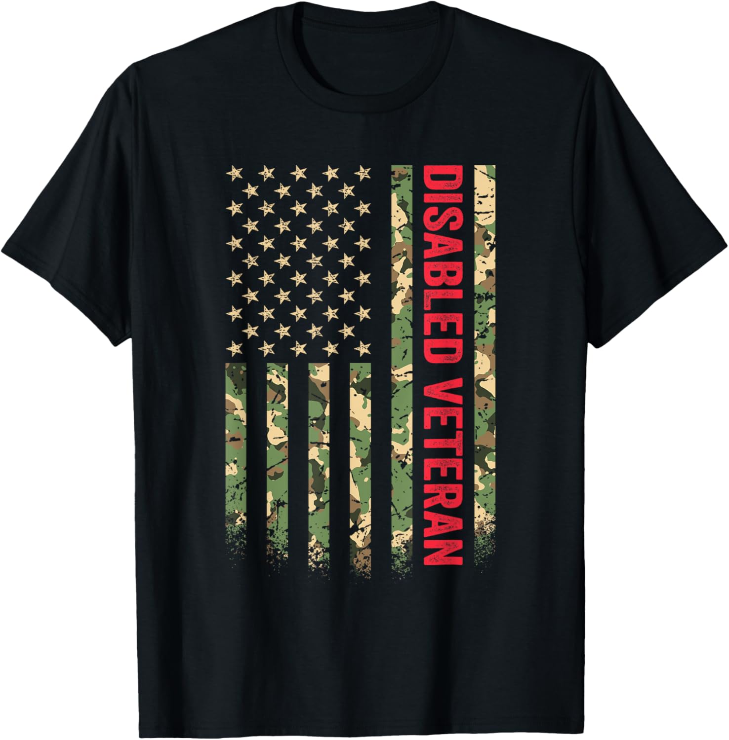 Disabled Veteran American Flag Camouflage Camo Patriotic Vet