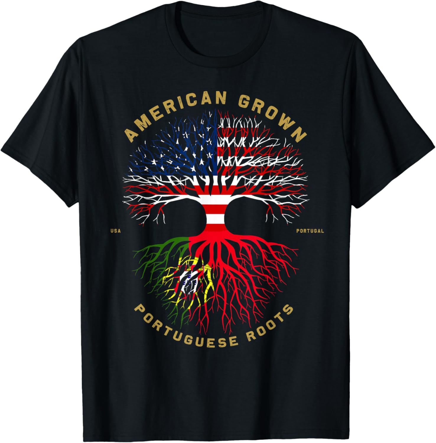 American Grown With Portuguese Roots Tree Usa Flag Gifts
