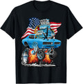 Patriotic 60S Muscle Car Funny Dragster Usa Hotrod Cartoon