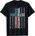 God Bless America Patriotic Christian Cross Usa Flag