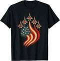 Retro Flying Jets Usa Flag For Men Patriotic 4Th Of July Boy