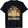 Totally In Love With 3D Printer Retro Cat Vintage 3D Printer Men
