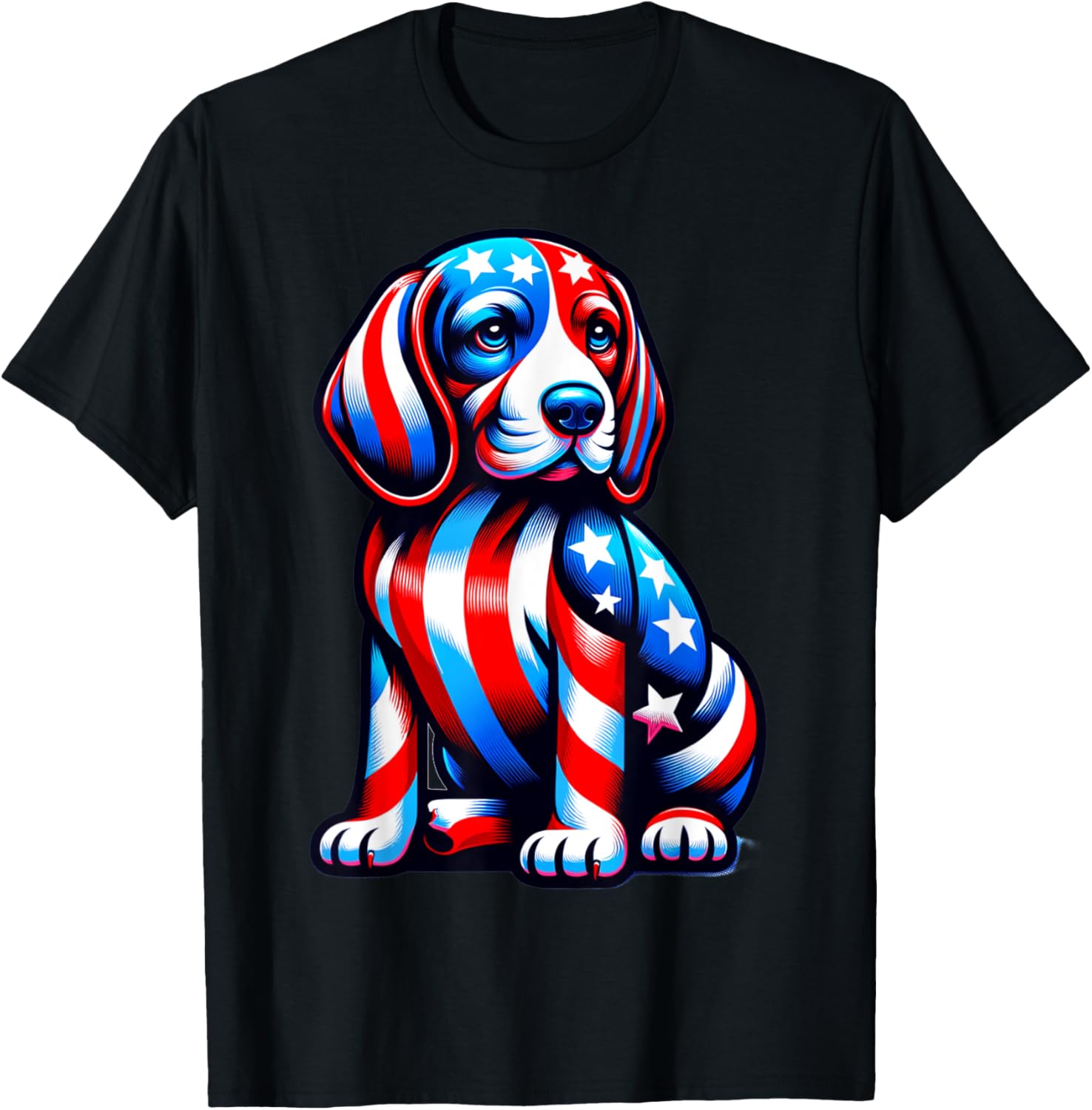 Cute Beagle Dog Usa Flag Women Men Dog Lovers 4Th Of July