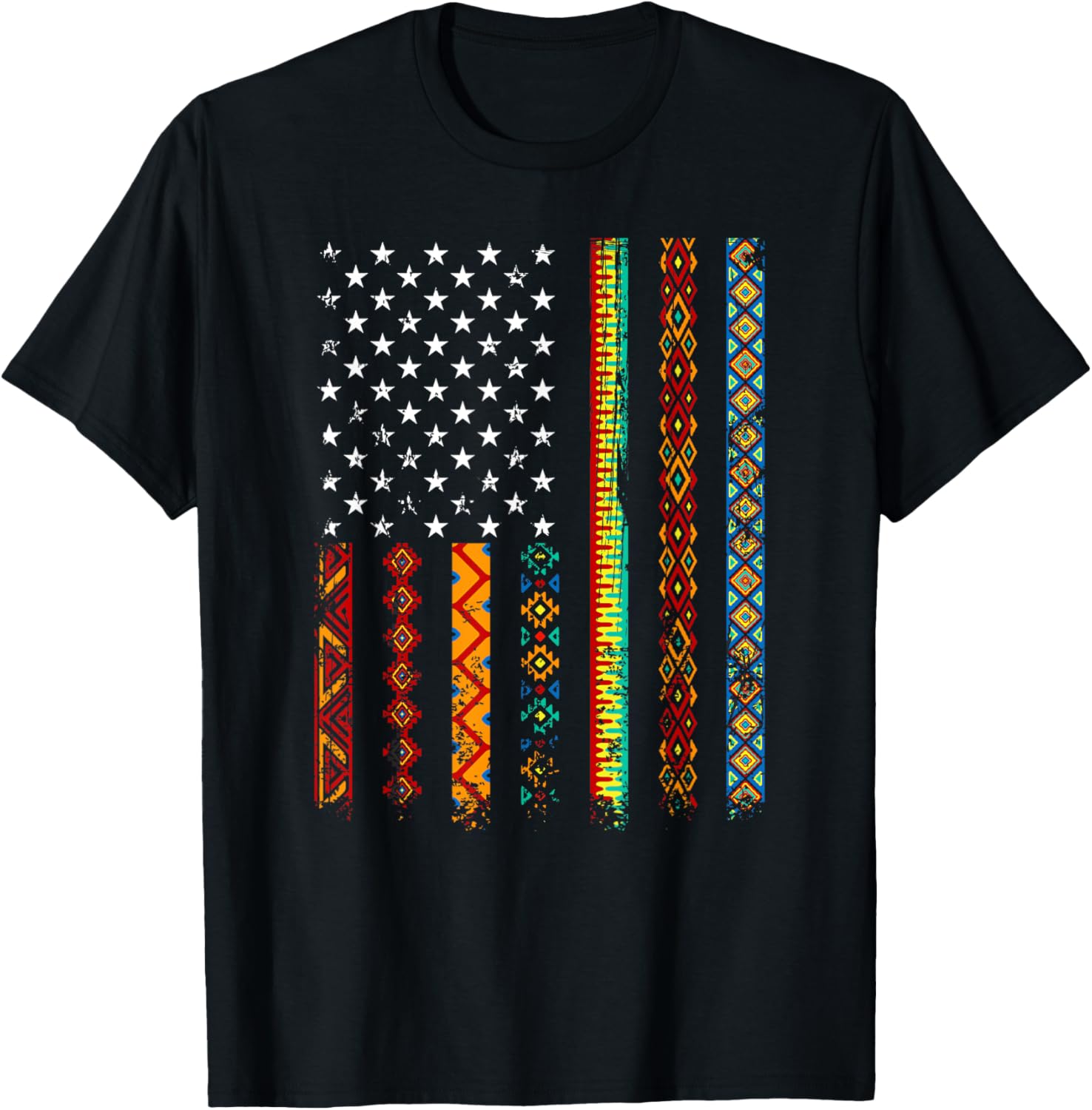 African Kente Cloth Shirts American Flag