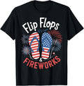 Flip Flops And Fireworks 4Th Of July Usa Flag Patriotic