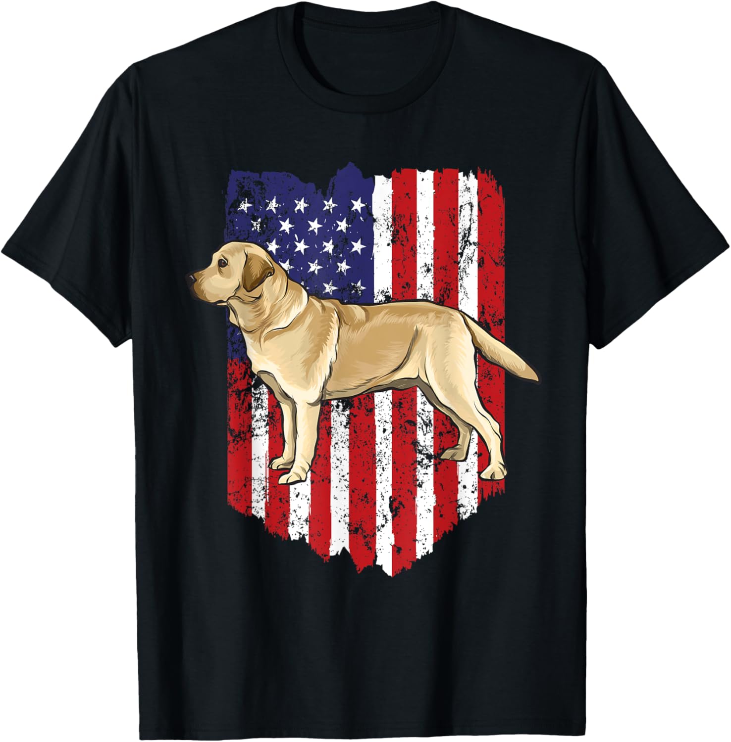 American Flag Yellow Labrador Retriever 4Th Of July Usa