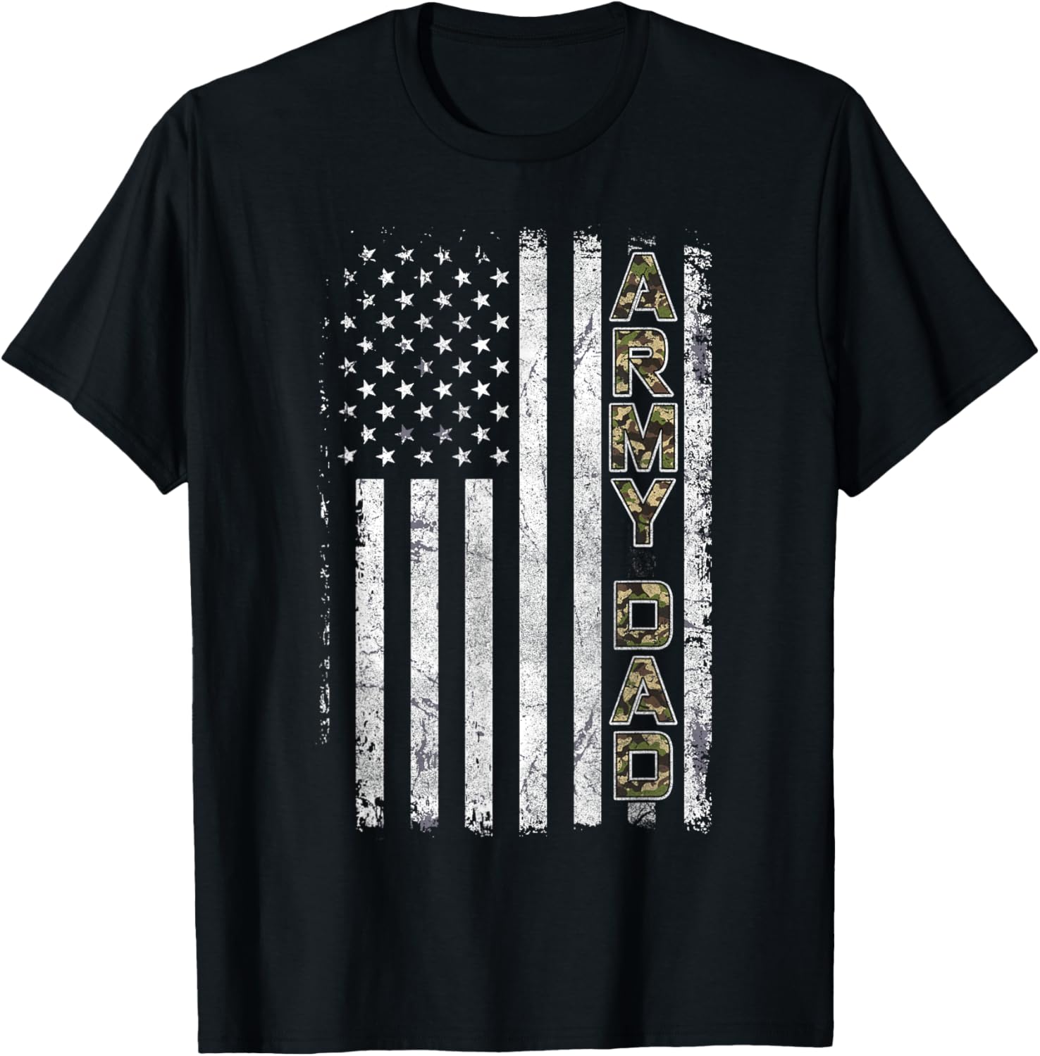 Proud Army Dad T Shirt United States Usa Flag Father Gift