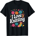 I Love Knitting Colorful Yarn Balls Heart