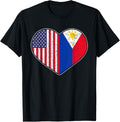 Usa Flag Heart Filipino Heritage Pinoy Love Philippines