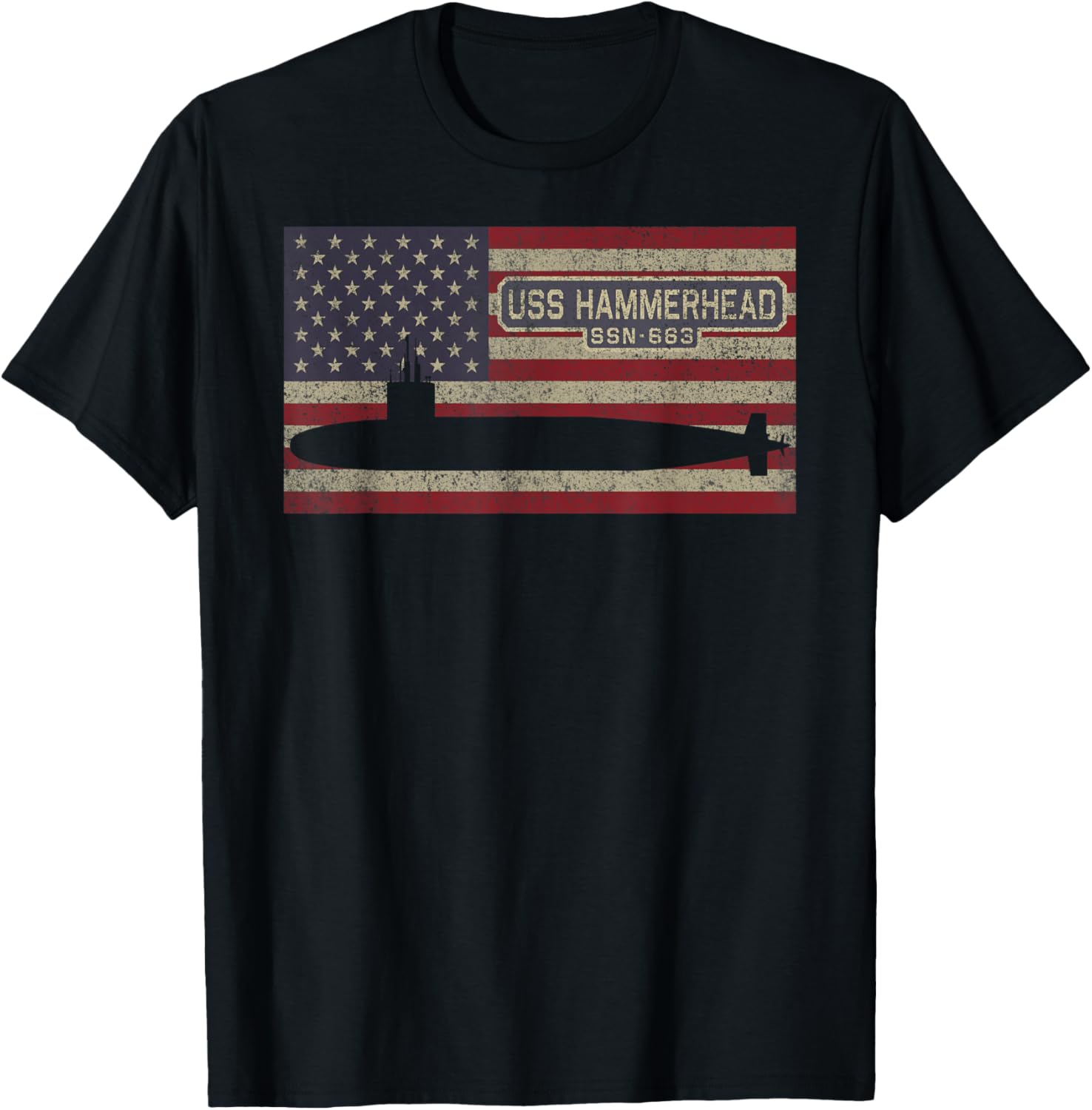 Uss Hammerhead Ssn 663 Submarine Usa American Flag