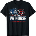 Womens American Flag Va Nurse Patriotic 4Th Of July Vintage