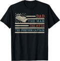 Dad Man Myth Pontoon Captain Boat Fathers Day Usa Flag Men