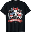 Red And White And Moo Patriotic Cow Usa Flag 4Th Of July Cow