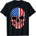 Skull American Flag 4Th Of July T Shirt Men Women Usa Gifts