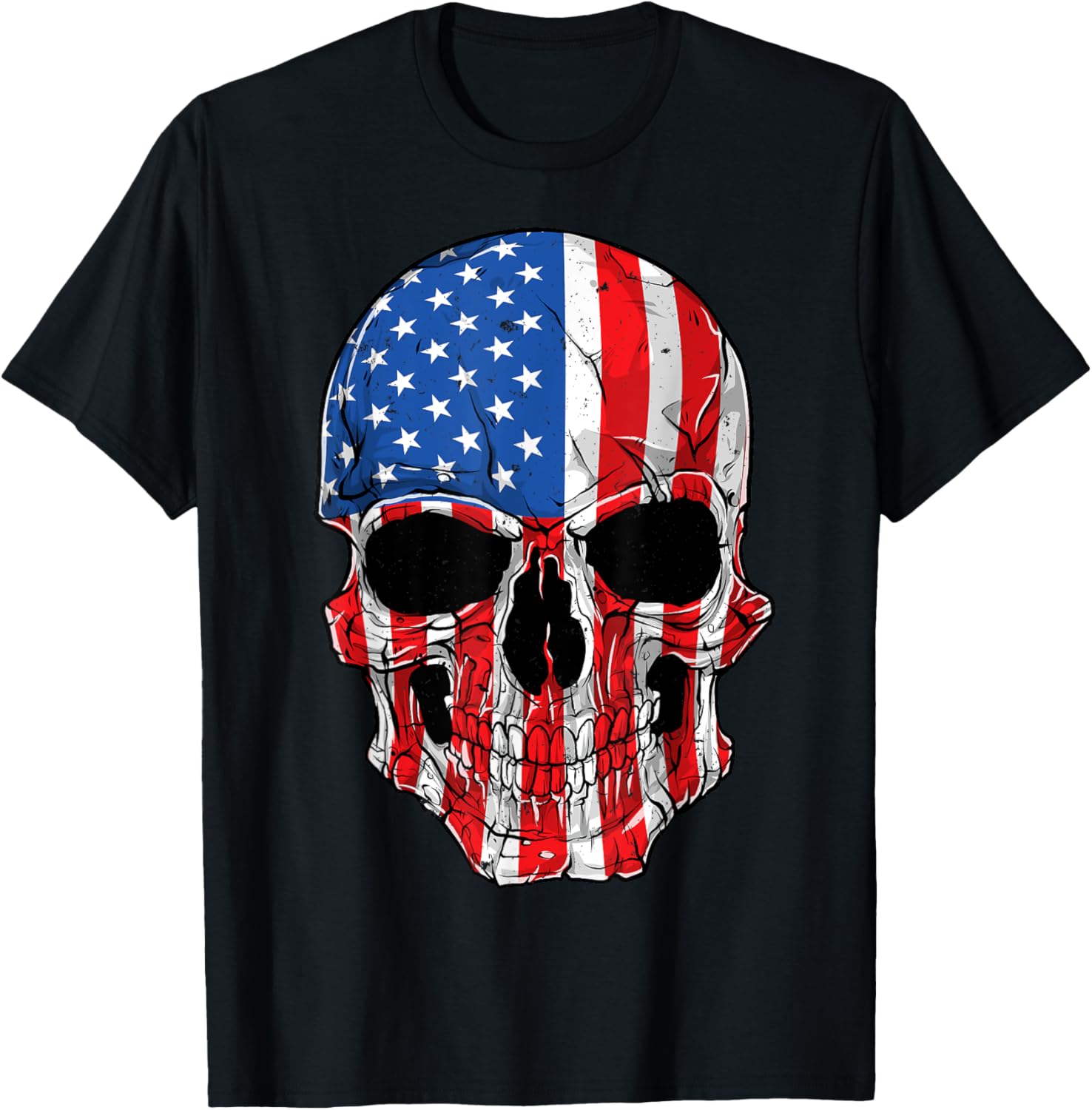Skull American Flag 4Th Of July T Shirt Men Women Usa Gifts