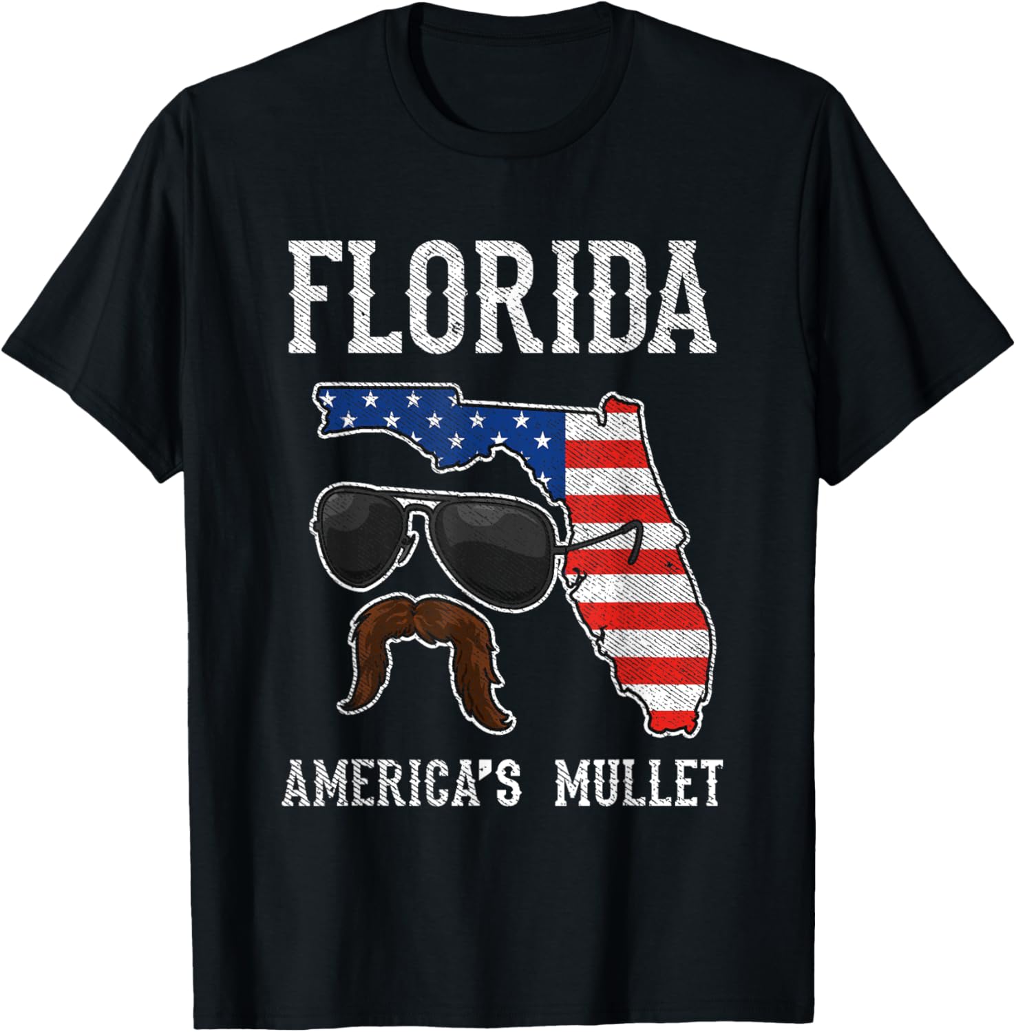 Florida Americas Mullet Funny Patriotic American Flag