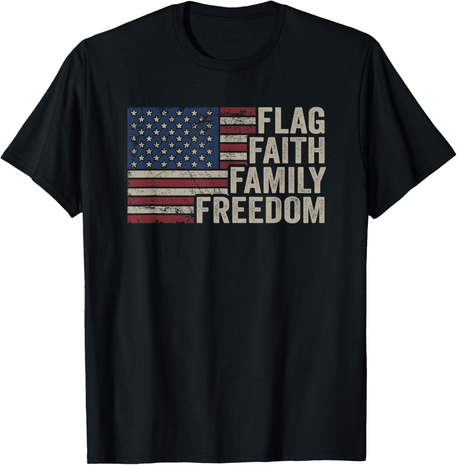 Flag Faith Family Freedom Vintage Christian Usa Flag