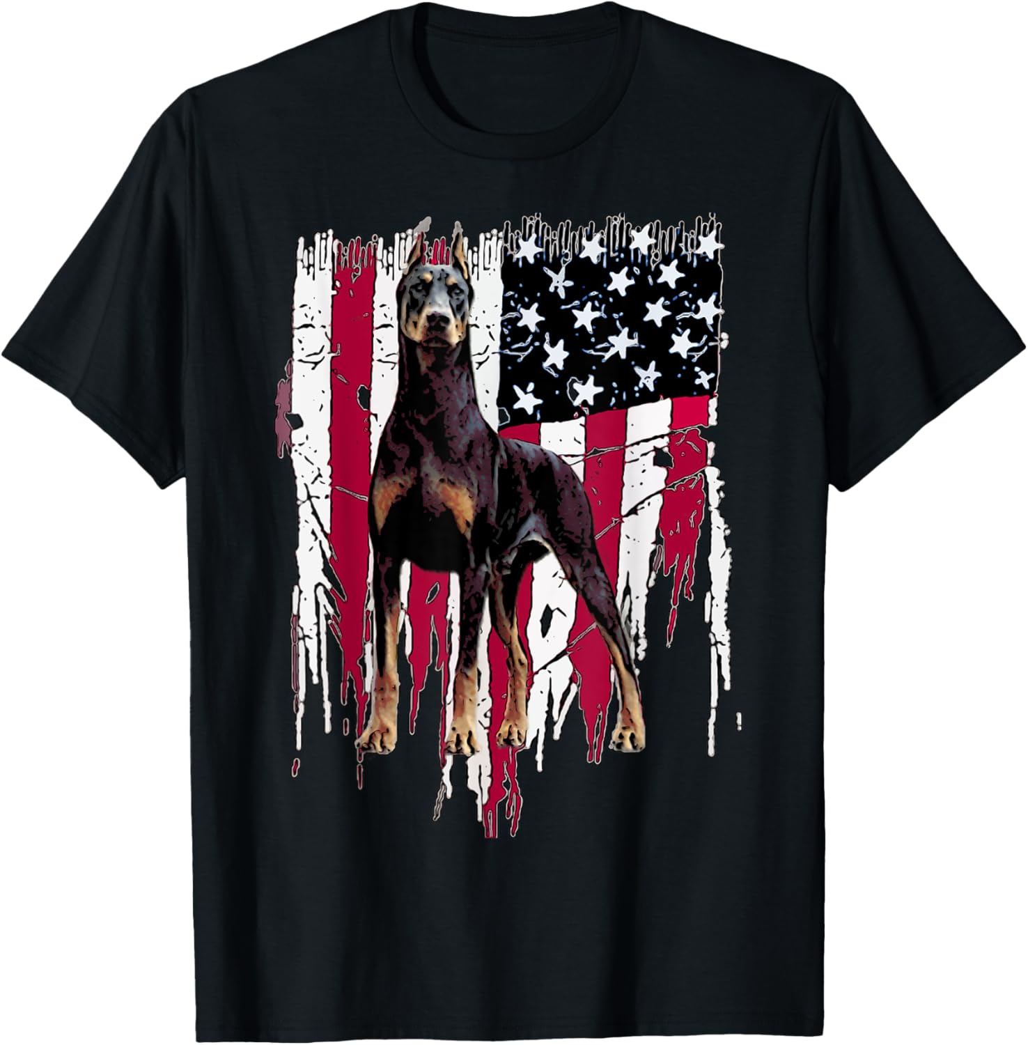Doberman Pinscher American Flag Usa Awesome