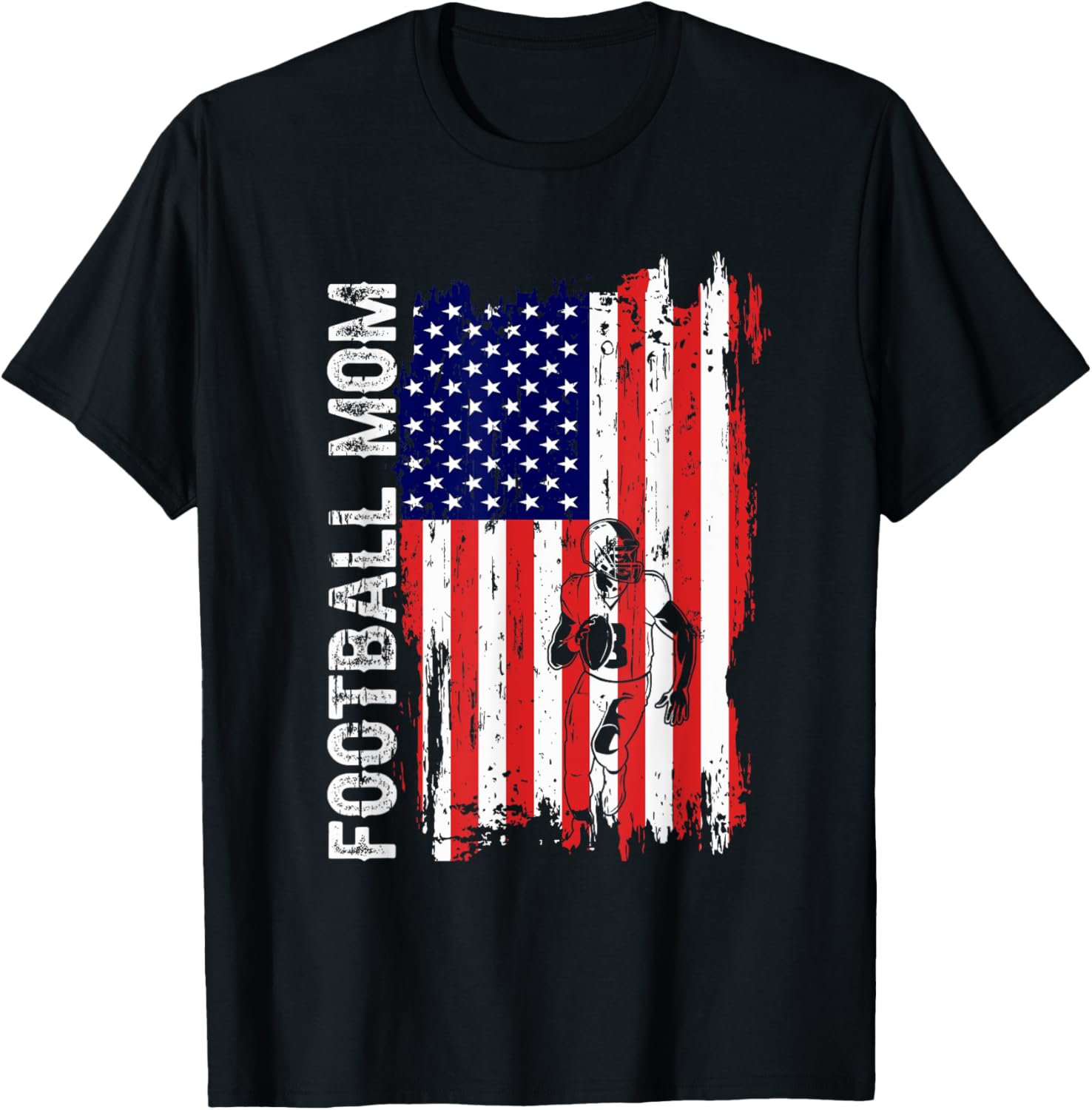Football Mom American Flag Patriotic Mom 4Th Of July