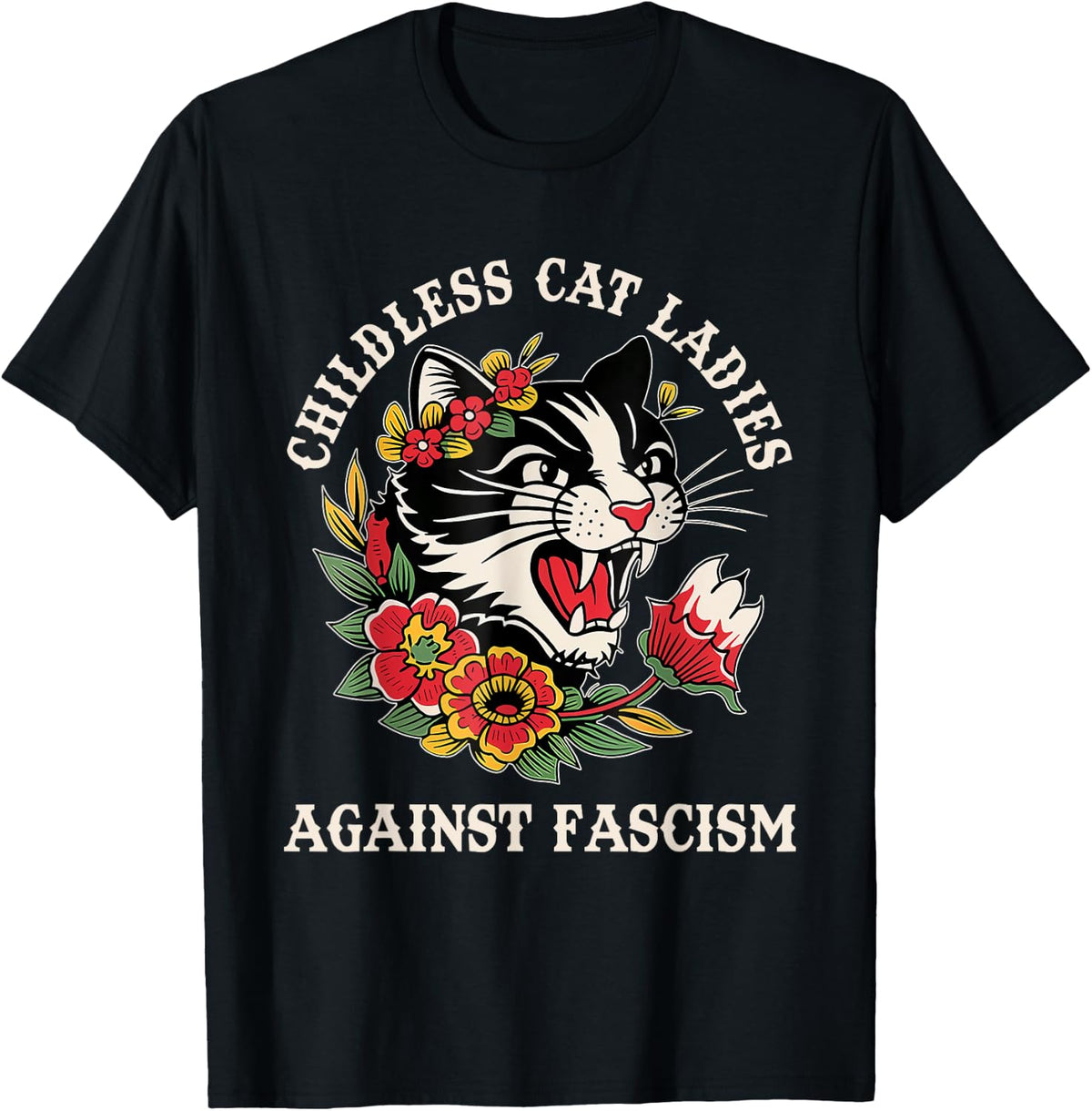 Childless Cat Ladies Against Fascism Funny Feminist Shirt 261