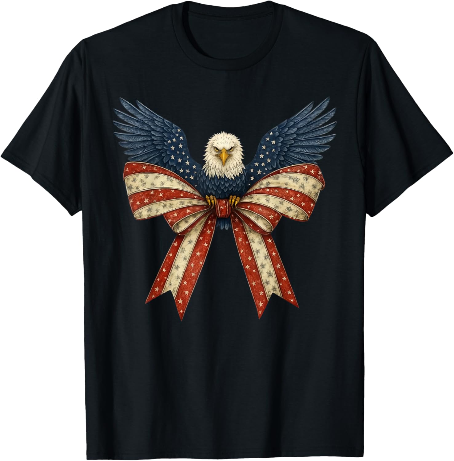 Patriotic Eagle With American Flag Bow