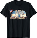 Vintage Patriotic Camper Lovers 4Th Of July American Flag