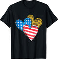 Leopard American Flag Heart Shirt 4Th Of July Cute Patriotic