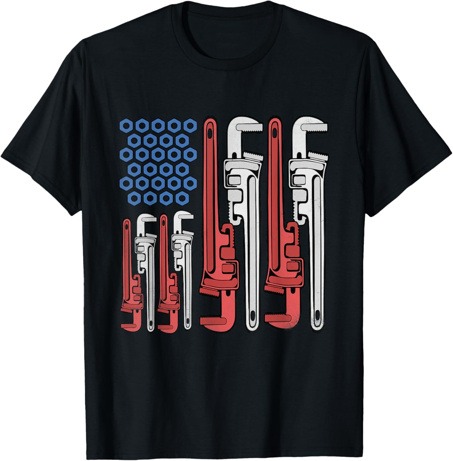 Plumber American Flag Pipe Wrench 4Th Of July Plumbing