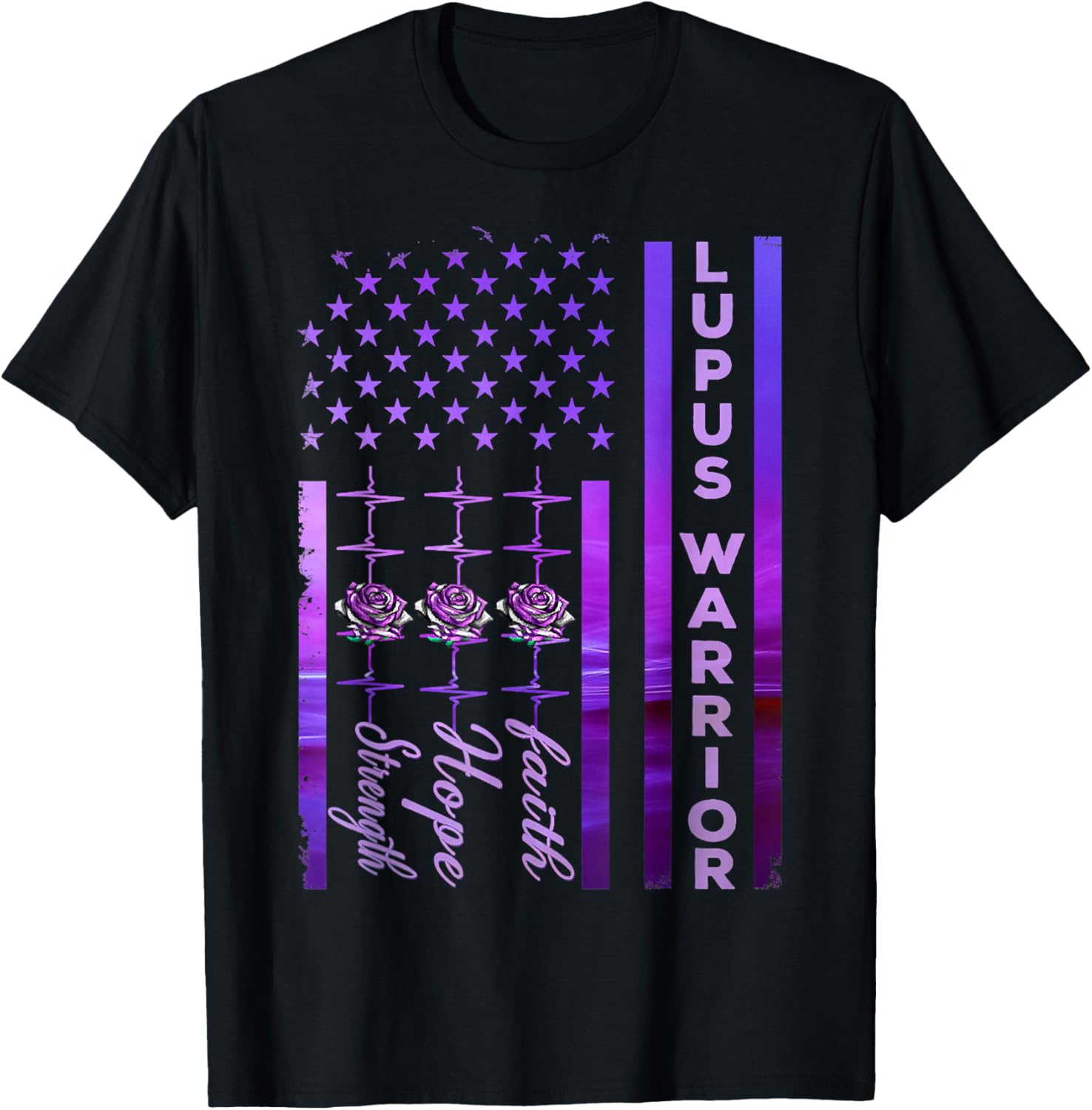 Lupus Awareness Shirt American Usa Flag Lupus Warrior Womens