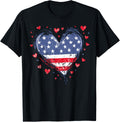 Cute American Flag Heart Usa Patriotic Womens 4Th Of July