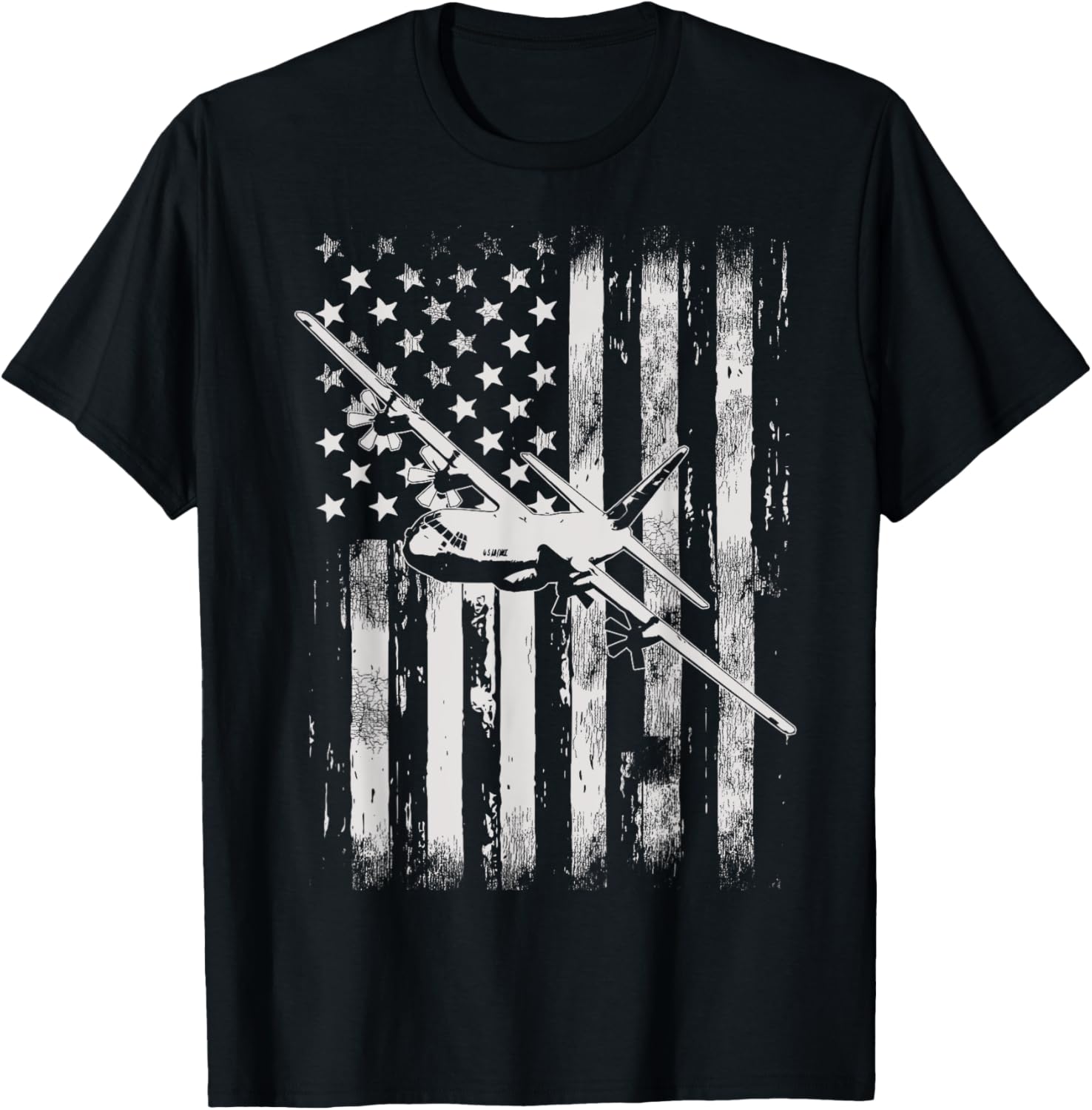 C 130 Hercules Military Aircraft American Flag