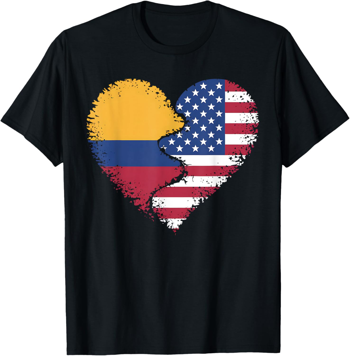 Vintage Usa Flag Colombia Flag Heart Colombian American Love