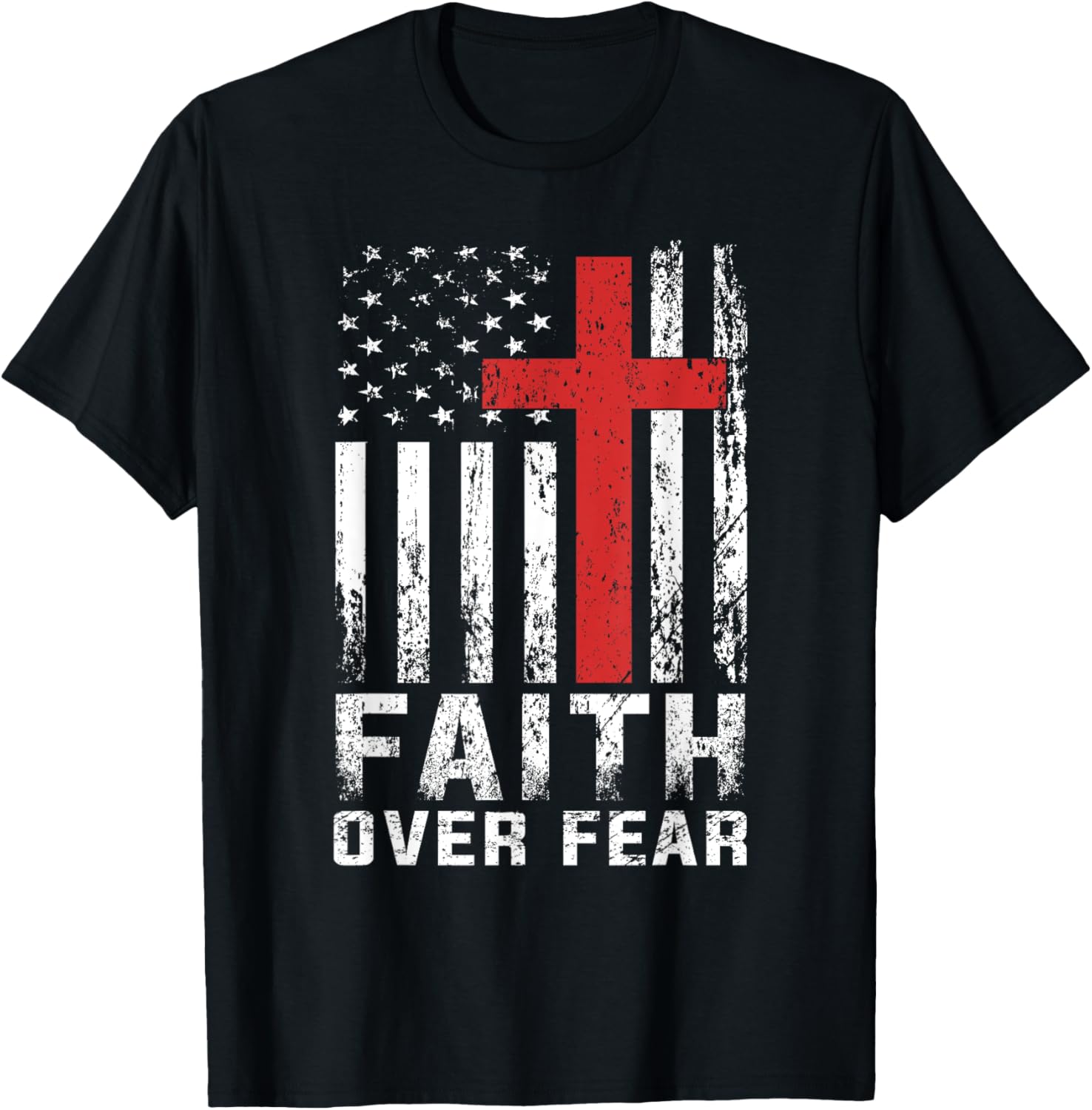 Faith Over Fear Christian American Flag
