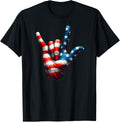 Asl Usa Flag Love Sign For Independence And Veterans Day