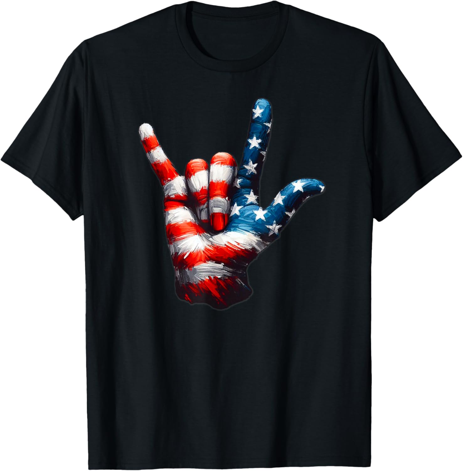 Asl Usa Flag Love Sign For Independence And Veterans Day