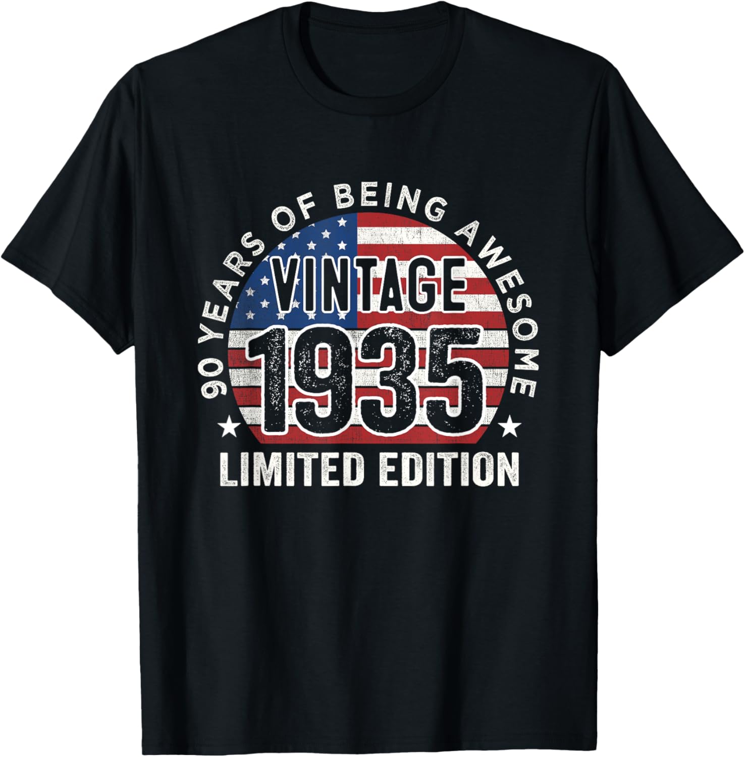 90Th Birthday Gifts Men Vintage 1935 90 Years Old Usa Flag