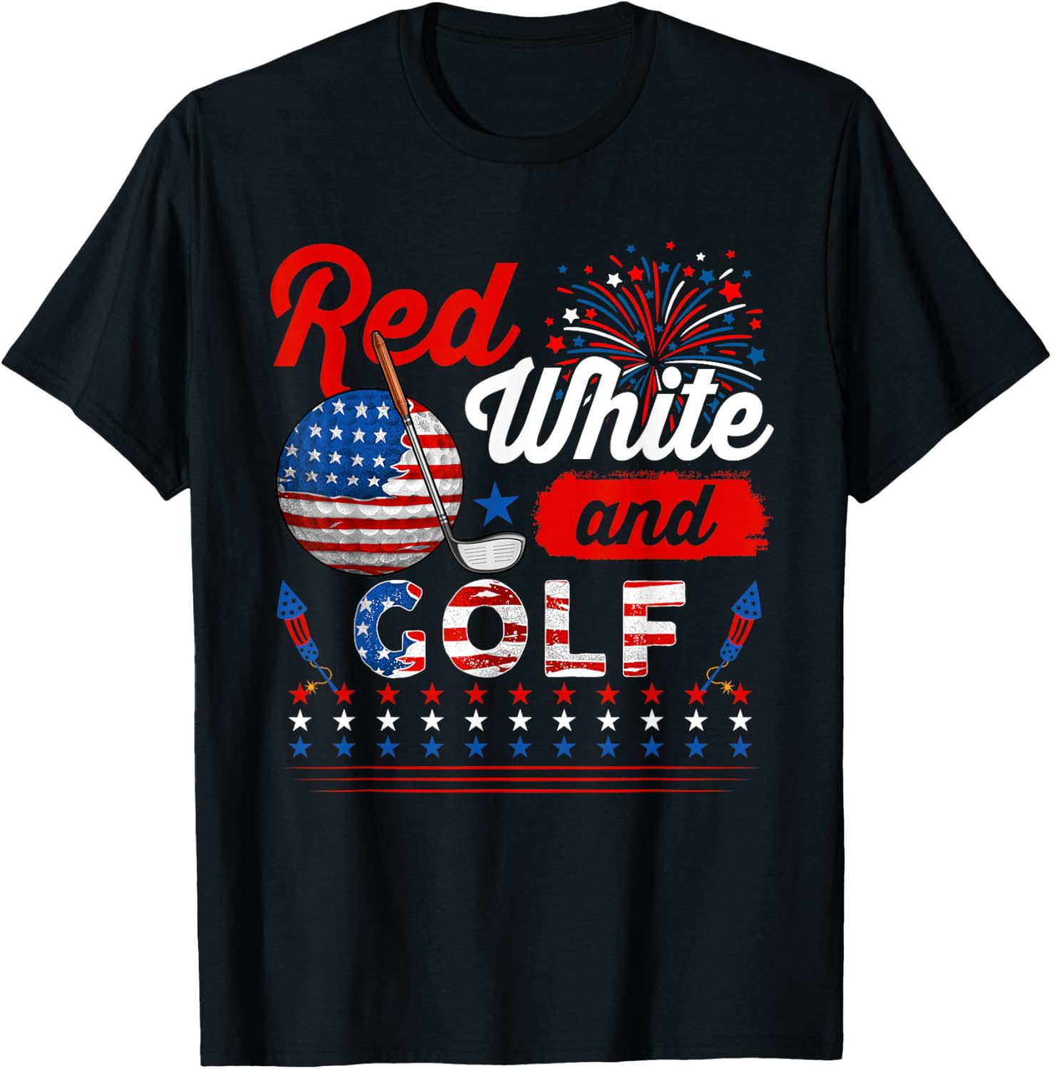 Red White And Golf 4Th Of July American Flag Player