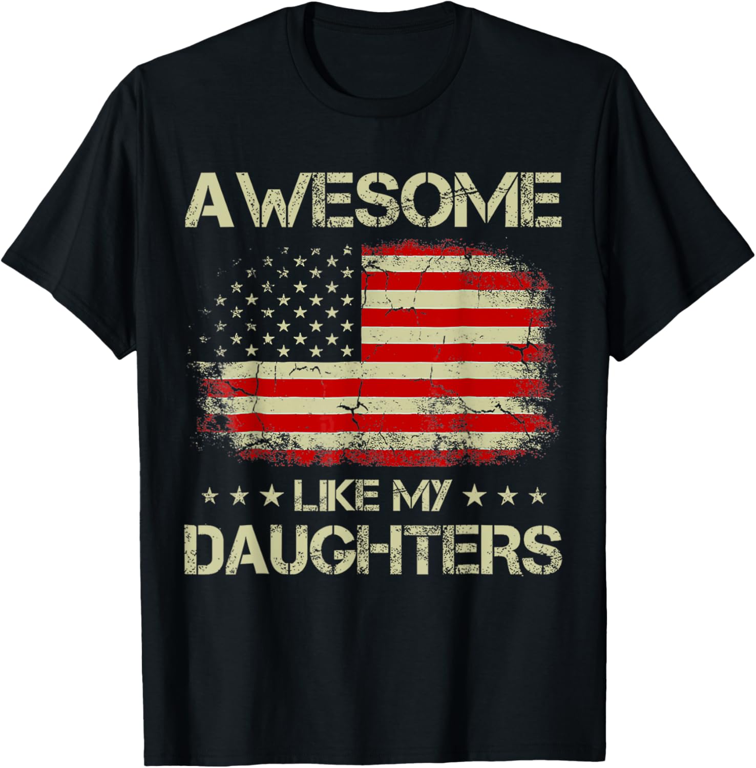 Awesome Like My Daughter Usa Flag Fathers Day Vintage